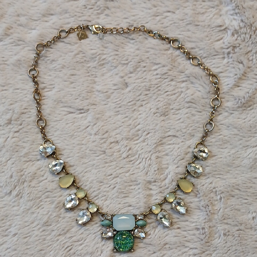 BaubleBar Gold and Green Statement Necklace